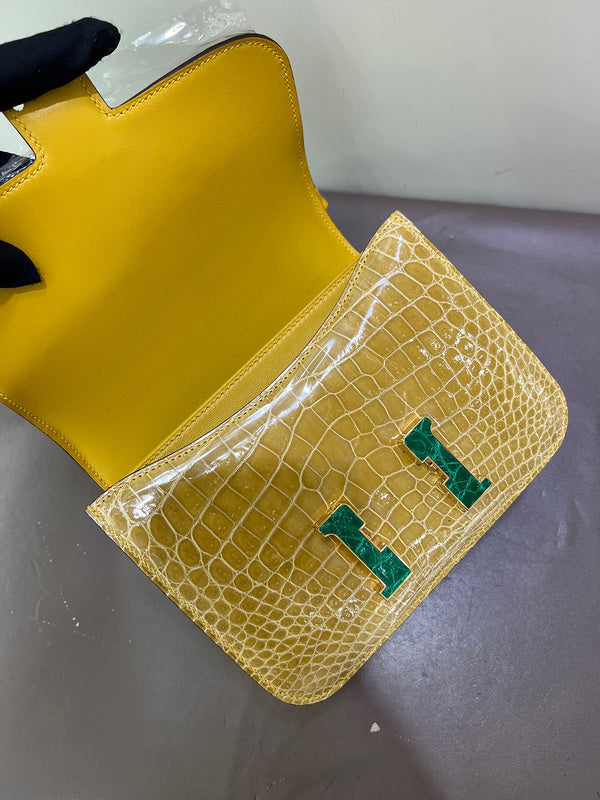 Close-up detail of statement bag design