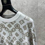 Full styled look of Louis Vuitton luxury clothing with logo-detail design