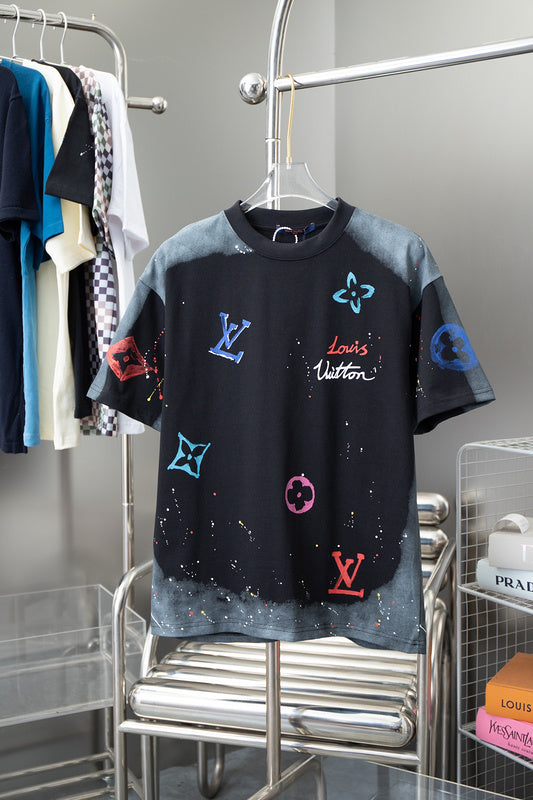 Back view of Louis Vuitton cotton t-shirt with monogram-inspired silhouette