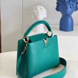 Top view of signature chic women's handbag – women's designer-style accessory
