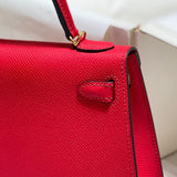 Side view of sophisticated structured handbag