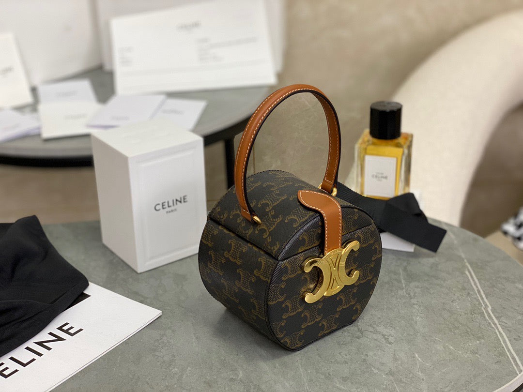 Front view of Celine premium Box Bag with iconic logo hardware