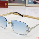 Close-up detail view of Cartier unisex sunglasses