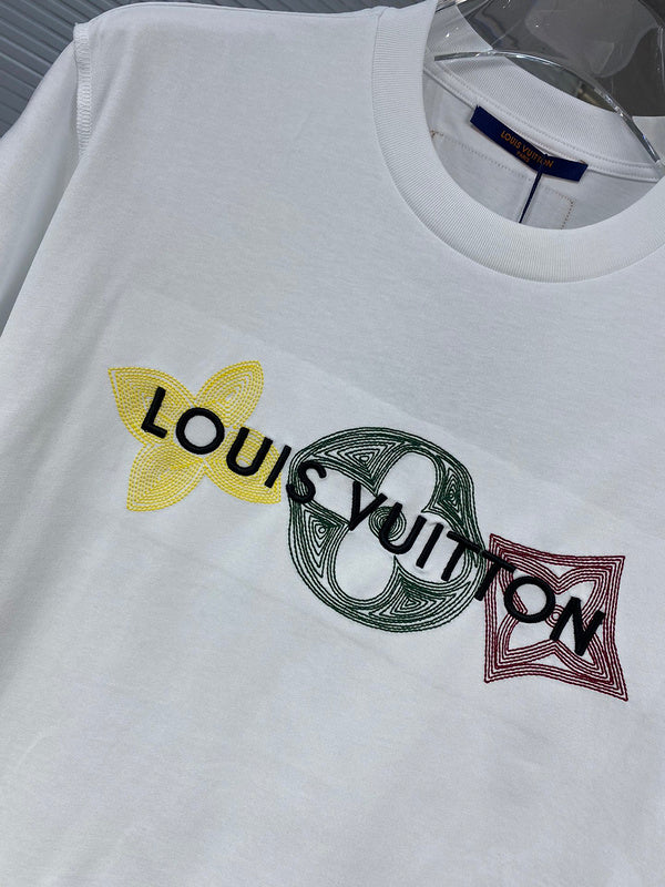 Flat lay presentation of Louis Vuitton cotton t-shirt with streetwear-inspired cut