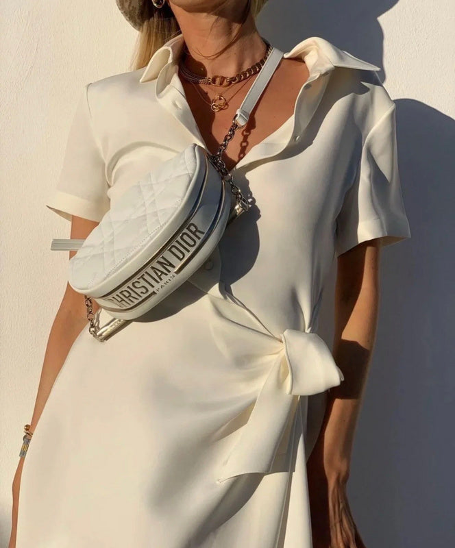 Side profile of structured premium women's handbag – women's luxury handbag