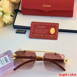 Close-up detail view of Cartier unisex sunglasses