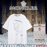Back view of Moncler luxury clothing with monogram-inspired silhouette