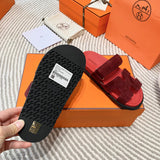 Hermès Burgundy Platform Sandals - Back View