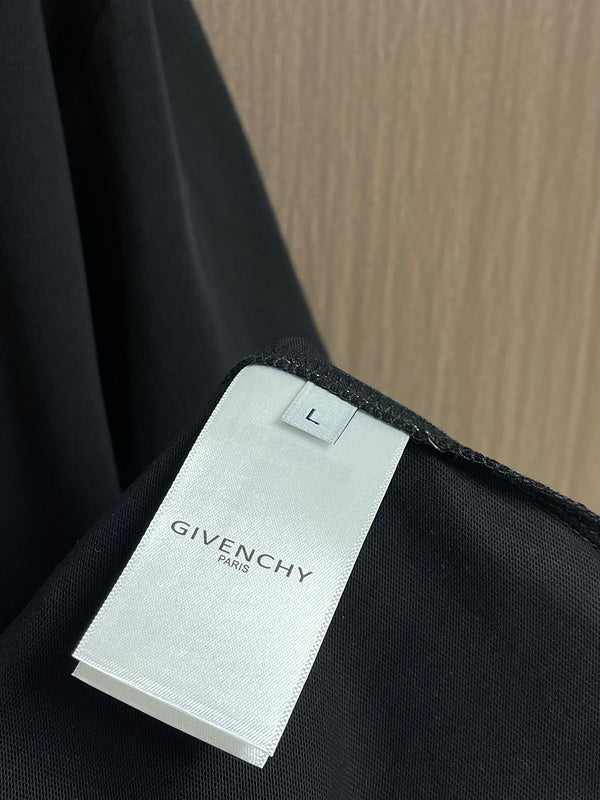 Close-up detail shot of Givenchy luxury clothing with streetwear-inspired cut