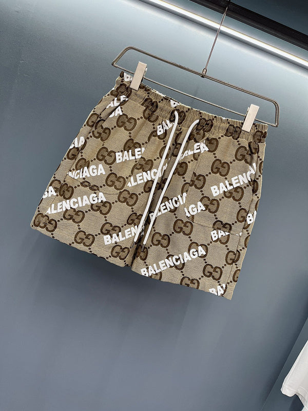 Side profile of Gucci luxury clothing with monogram-inspired silhouette