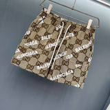 Side profile of Gucci luxury clothing with monogram-inspired silhouette