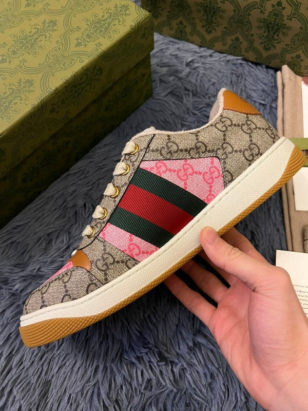 Gucci fresh white-and-black luxury sneakers view 4 signature lace-up style