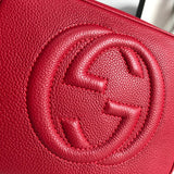 Front view of sleek modern women's handbag – women's luxury accessory