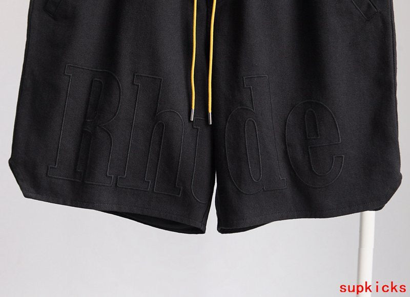 Full styled look of Rhude luxury clothing with everyday silhouette