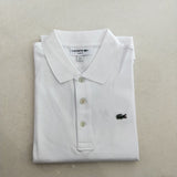 Side profile of Lacoste luxury clothing with signature branding