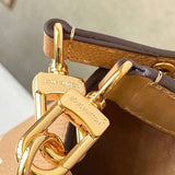Back view of modern structured women's handbag – women's luxury accessory