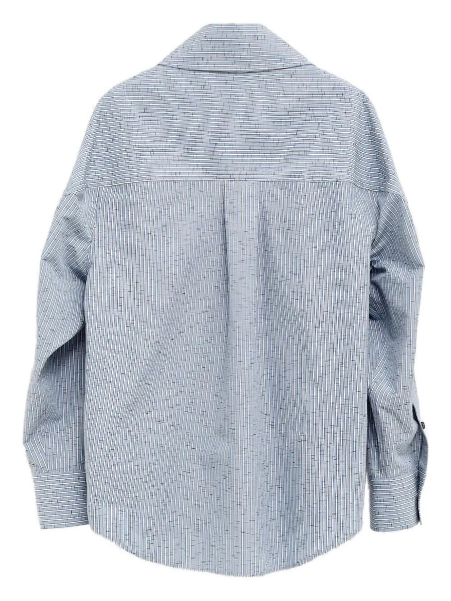 Bottega Veneta Tops? Bottega Veneta Women Cotton And Linen Striped Shirt Elegant Everyday Designer Top