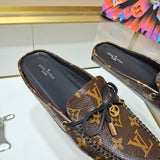 Louis Vuitton Tan Pointed-Toe Flats - Back View