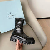 Close-up of Prada shoes craftsmanship