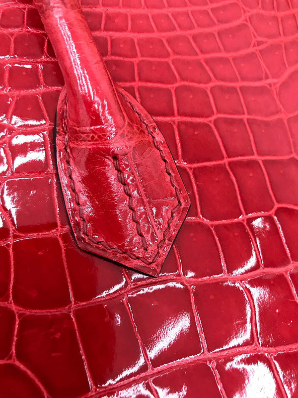 Side view of understated structured handbag