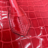 Side view of understated structured handbag