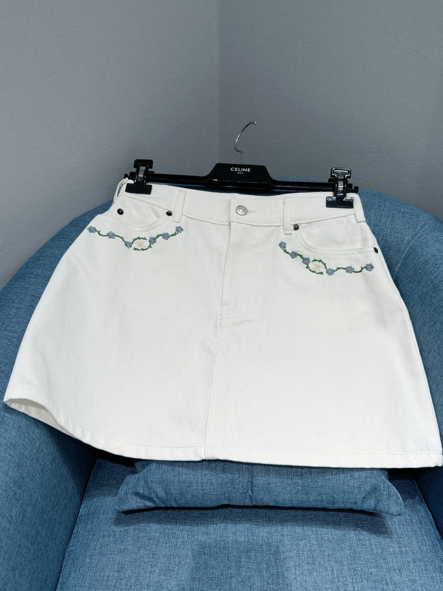 Front view of Celine Denim Skirt premium skirt