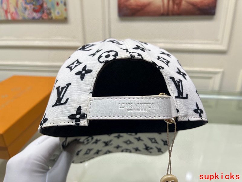 Close-up detail view of Louis Vuitton unisex cap
