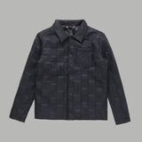 Back view of Louis Vuitton luxury clothing with monogram-inspired silhouette