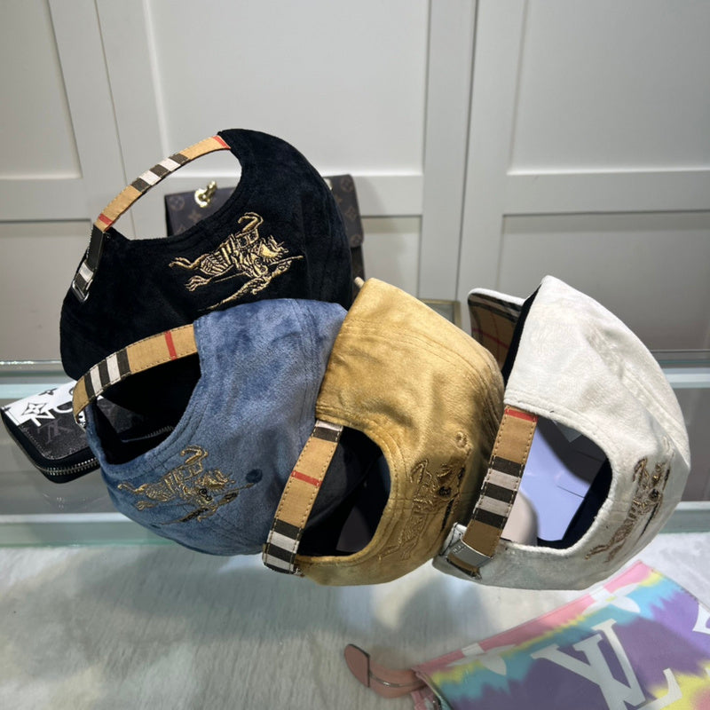 Close-up detail view of Burberry unisex cap