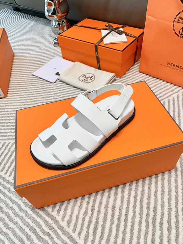 Hermès Black Crisscross Strap Sandals - Lifestyle Styling Shot
