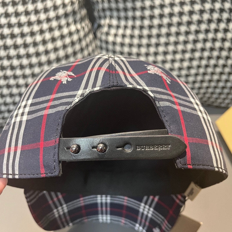 Close-up detail view of Burberry unisex cap