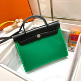 Side view of effortless structured handbag