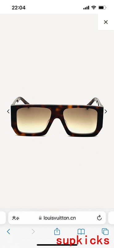 Side view of Louis Vuitton unisex sunglasses