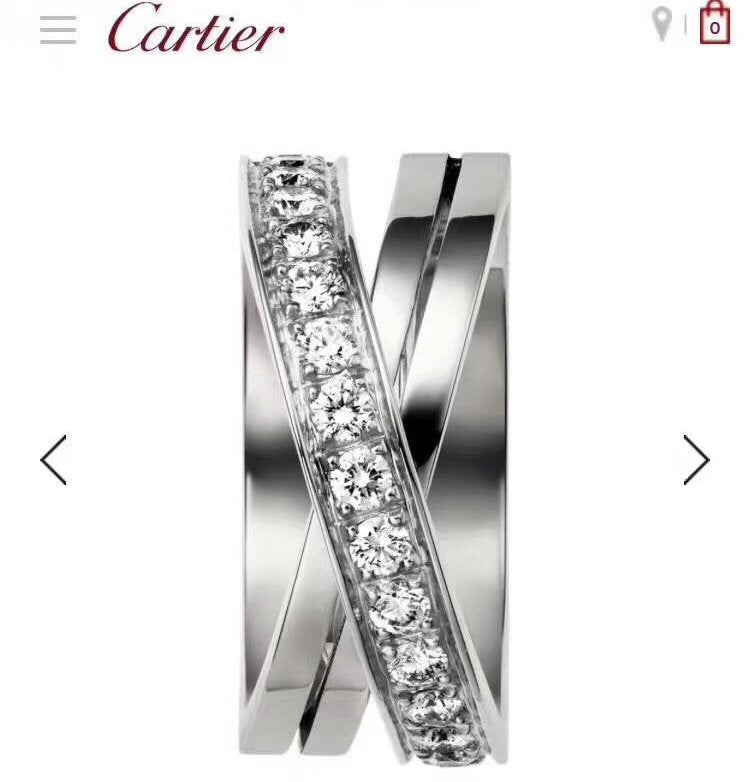 Close-up detail view of Cartier unisex jewelry piece