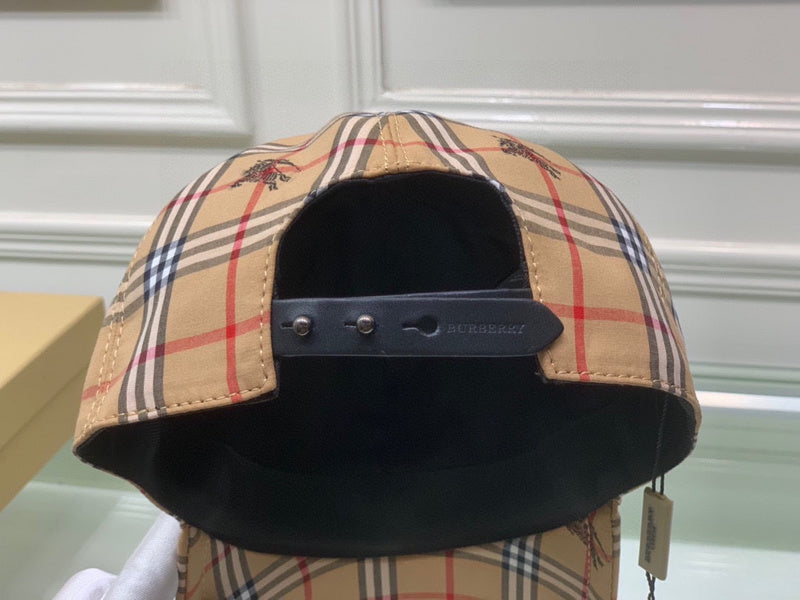 Close-up detail view of Burberry unisex cap