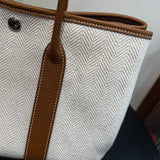  structured tote bag detail view showing craftsmanship