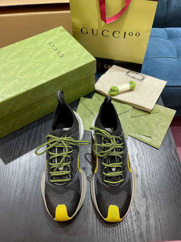 Gucci stone beige luxury sneakers view 10 bold athletic profile