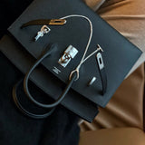 Close-up detail of considered bag design
