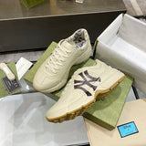 Gucci tonal black luxury sneakers view 6 bold athletic profile