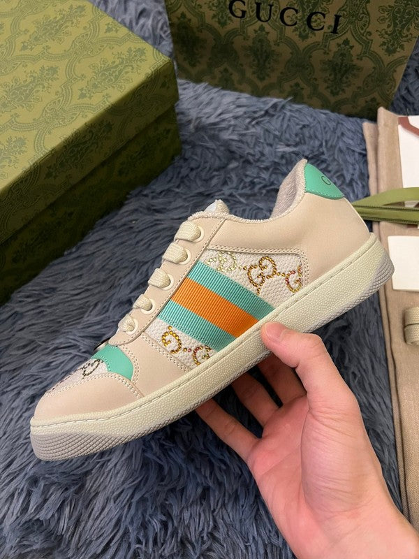 Gucci stone beige luxury sneakers view 4 chunky sole construction