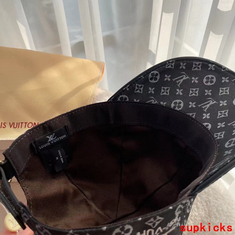 Close-up detail view of Louis Vuitton unisex cap