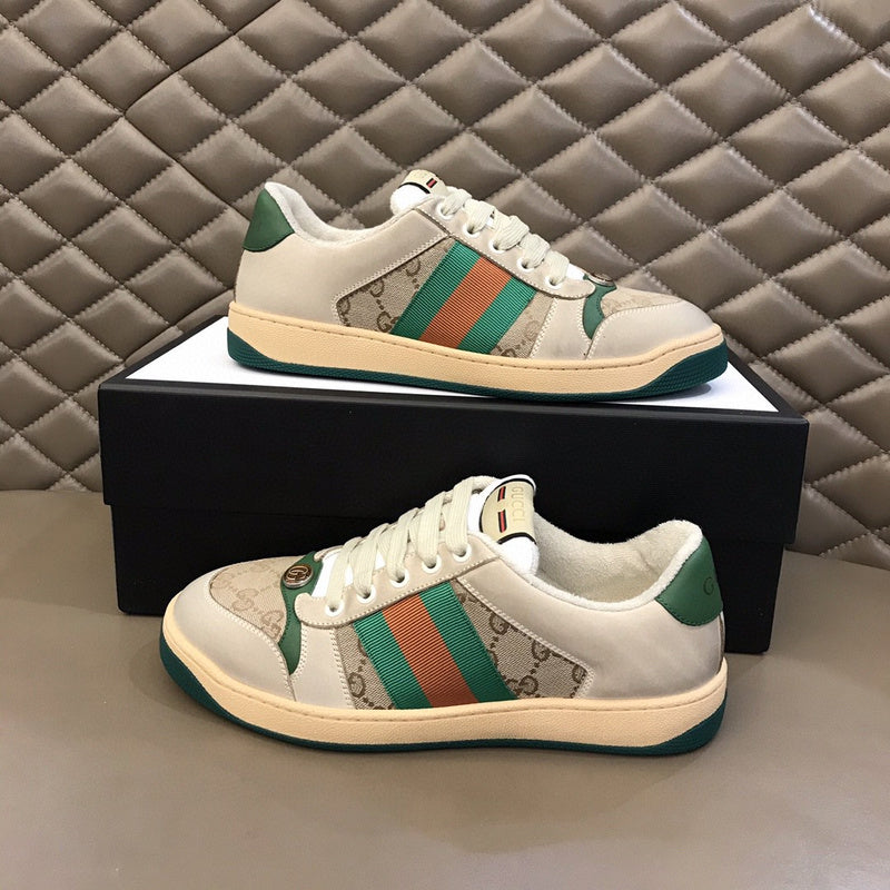 Gucci soft grey luxury sneakers view 8 premium leather build