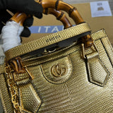 Back view of signature modern women's handbag – women's luxury handbag