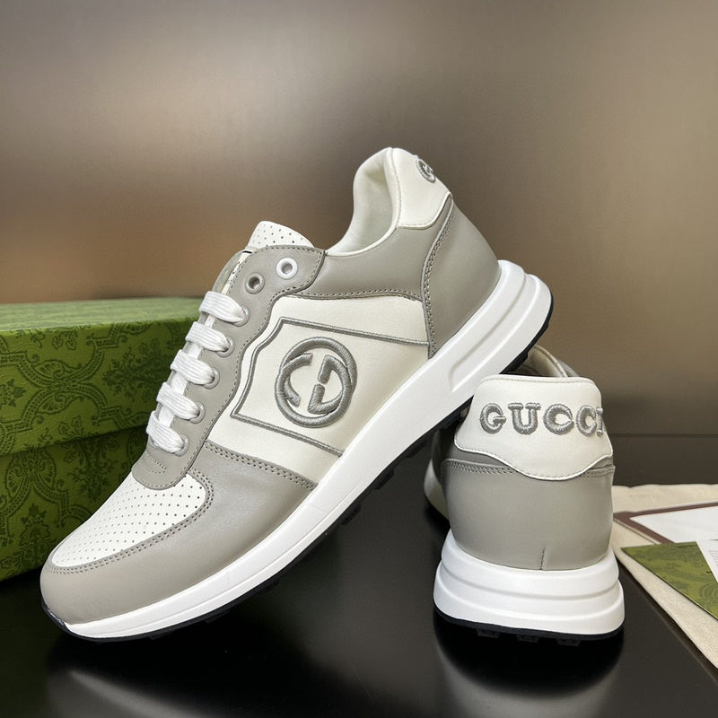 Gucci stone beige luxury sneakers view 5 classic court silhouette