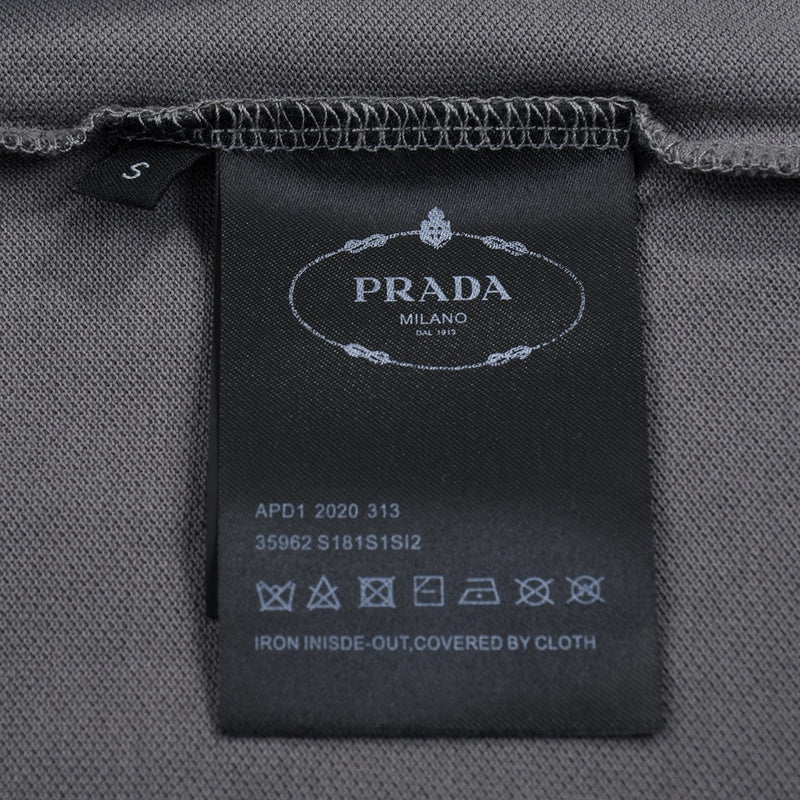 Back view of Polo cotton polo shirt with monogram-inspired silhouette