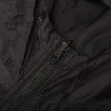 Close-up detail shot of Louis Vuitton luxury clothing with logo-detail design
