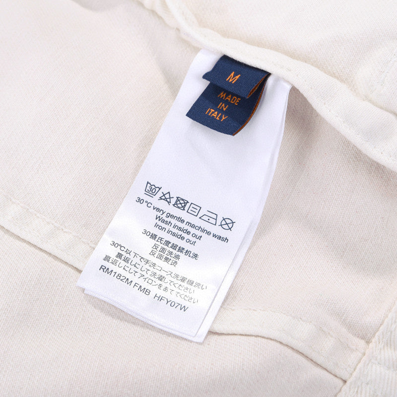 Side profile of Louis Vuitton luxury clothing with contemporary cut
