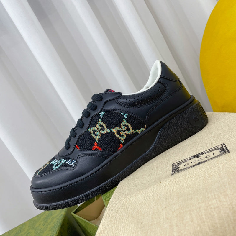Gucci all-black luxury sneakers view 8 heritage-inspired look