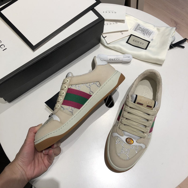Gucci sneakers detailed view showing premium designer craftsmanship