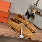 Hermès Nude Slip-On Sneakers - Angled View